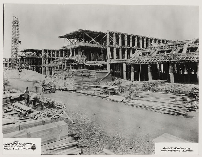 Photographie du chantier de construction, Pavillon principal et campus, Université de Montréal