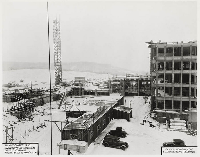 Photographie du chantier de construction, Pavillon principal et campus, Université de Montréal